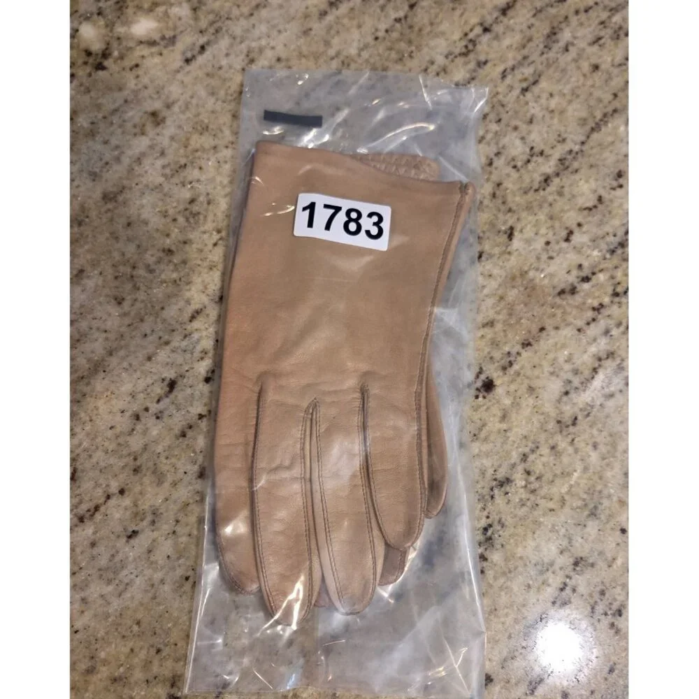 Vintage Womens Size S 6.5 Brown Leather Driving Gloves Fownes